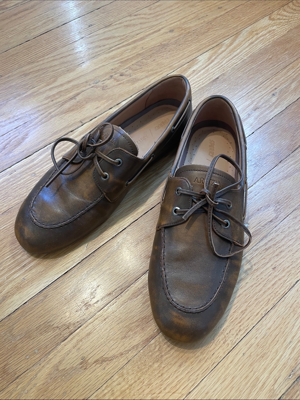 Sperry/ Aritizia Collab Brown Leather Boat Shoes Flats